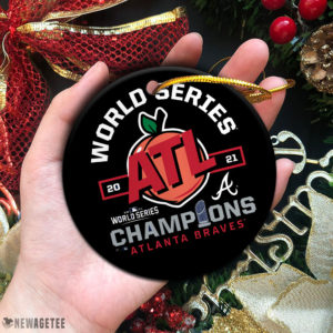 Circle Ornament Atlanta Braves Fanatics Branded Navy 2021 World Series Champions Peach of a Series Hometown
