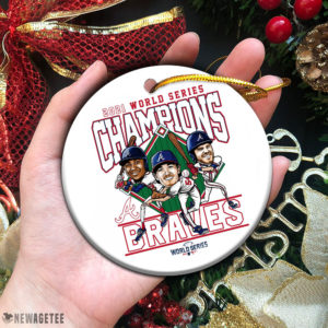 Circle Ornament Atlanta Braves MLB World Series Champions Christmas Ornament 2021