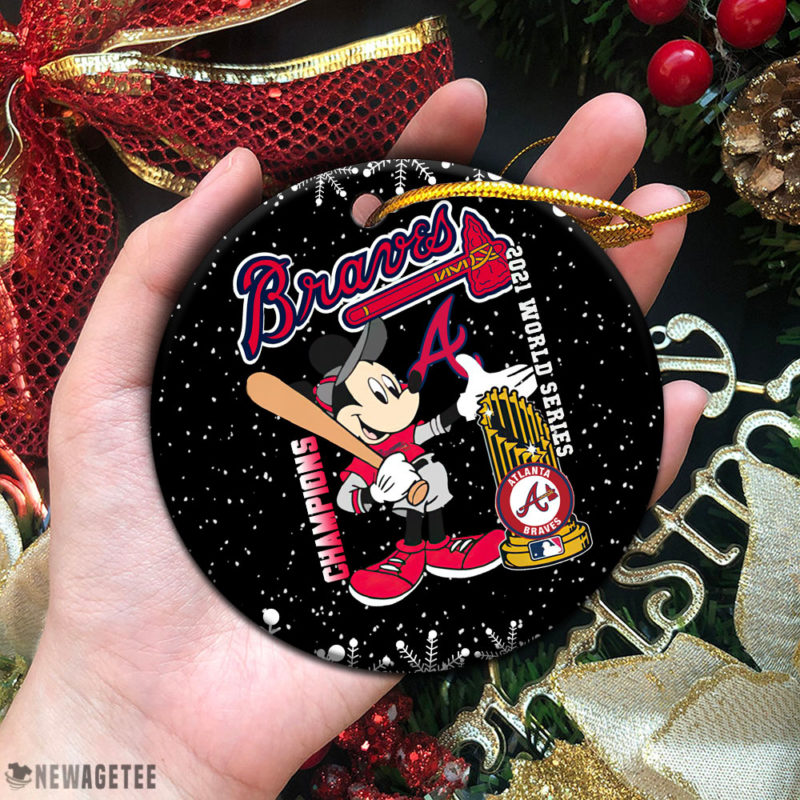 Atlanta Braves Mickey Mouse World Series Champions 2021 Christmas Ornament