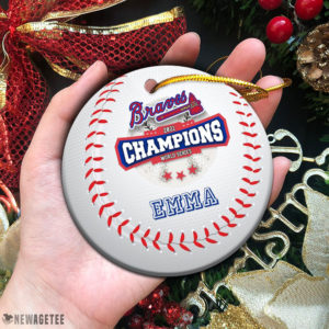 Circle Ornament Atlanta Braves Ornament Baseball World Series 2021 Custom Name