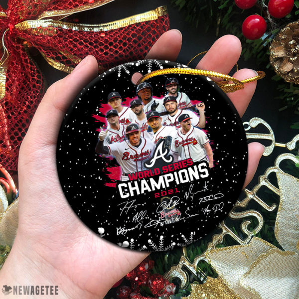Circle Ornament Atlanta Braves World Series Champions 2021 Signatures Christmas Ornament