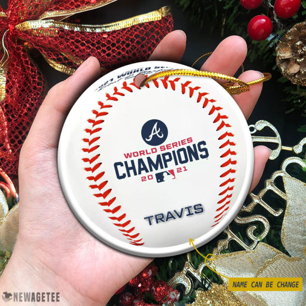 Circle Ornament Custom Atlanta Braves WinCraft 2021 World Series Champions Christmas Ornament