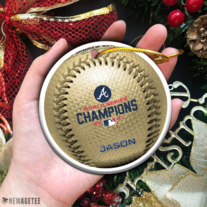 Circle Ornament Custom Name Atlanta Braves Baseball World Series Champions 2021 Christmas Ornament
