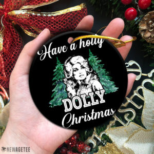 Circle Ornament Holly Dolly Christmas Parton Christmas Ornament