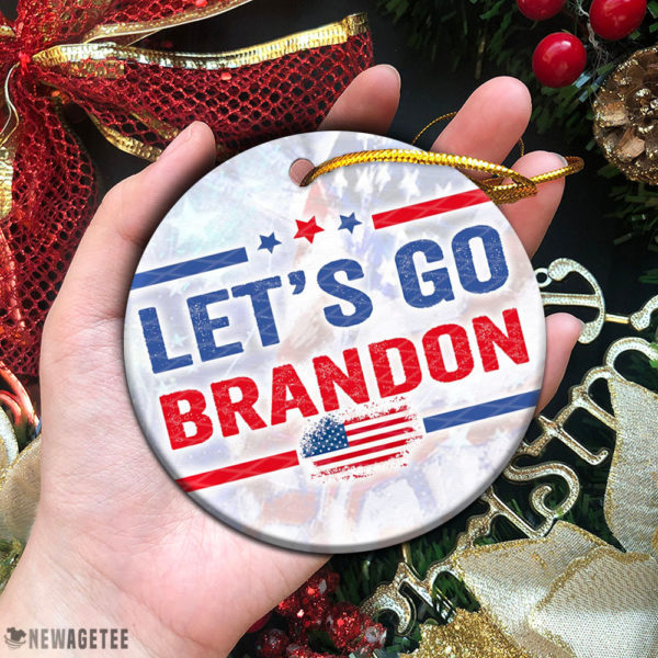 Circle Ornament Lets Go Brandon 2021 Republican FJB Christmas Ornament