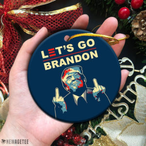 Circle Ornament Lets Go Brandon FJB 2021 Trump FunnyChristmas Ornament