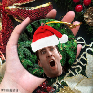 Circle Ornament St Nicolas Cage Face Off Christmas Ornament Small Gift For Friend