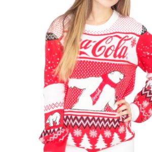 Coca Cola Polar Bear Coke And Trees Ugly Christmas Sweater Knit Wool Sweater 2