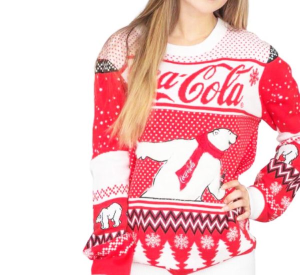 Coca Cola Polar Bear Coke And Trees Ugly Christmas Sweater Knit Wool Sweater 2