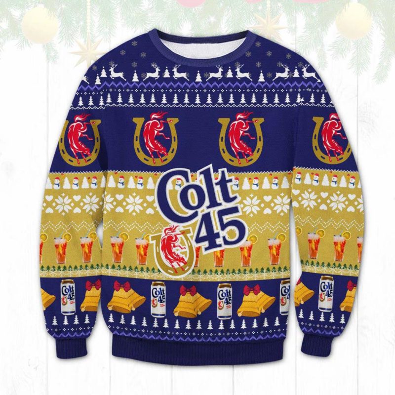 Colt 45 Malt liquor Ugly Christmas Sweater Unisex Knit Ugly Sweater