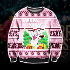 Courage The Cowardly Dog Ugly Christmas Knit Sweater