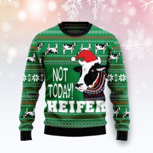 Cow Not Today Heifer Xmas Ugly Christmas Sweater Unisex Knit Wool Ugly Sweater