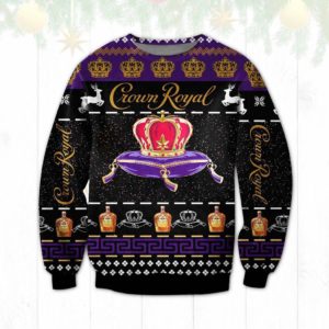 Crown Royal Alcohol Black Ugly Christmas Sweater Unisex Knit Ugly Sweater