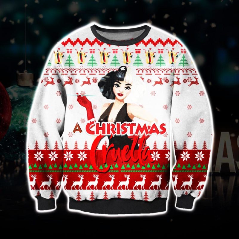 Cruella Ugly Christmas Knit Sweater