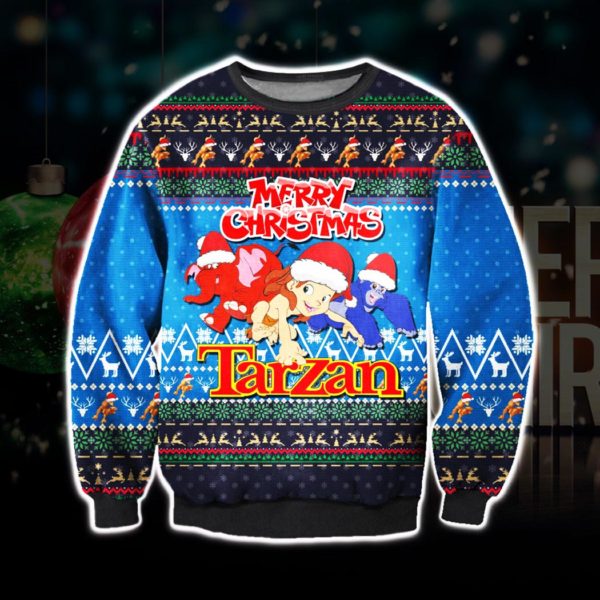 Cute Tarzan Ugly Christmas Knit Sweater