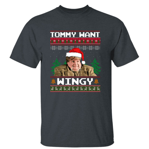 Dark Heather T Shirt Chris Farley Tommy Want Wingy Tommy Boy Ugly Christmas Sweater Sweatshirt