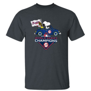 Dark Heather T Shirt Snoopy Atlanta Braves World Series Champions 2021 Shirt