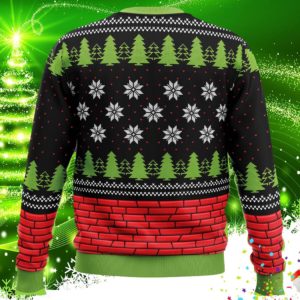 Deck The Halls Build A Wall Ugly Christmas Sweater Knit Wool Sweater 1