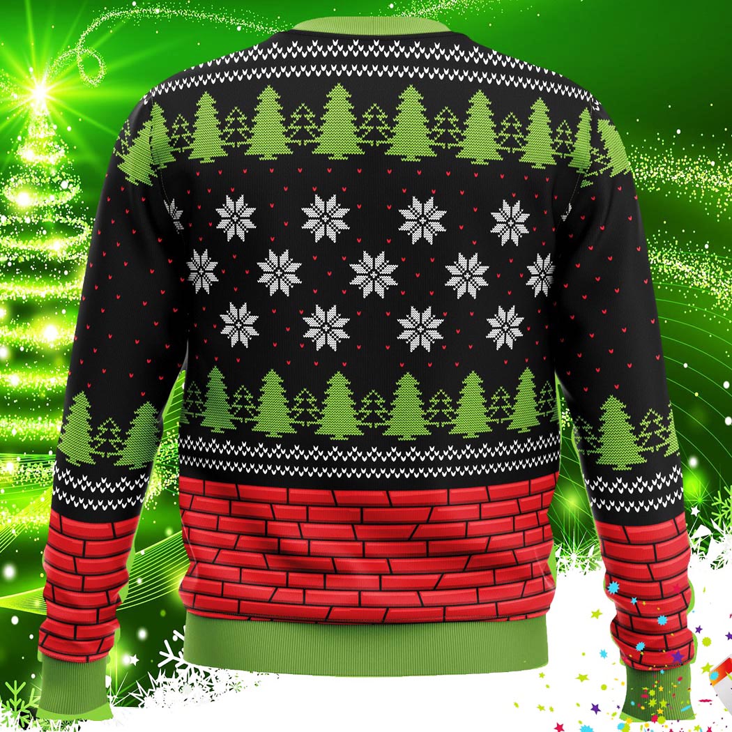 Deck The Halls Build A Wall Ugly Christmas Sweater Knit Wool Sweater