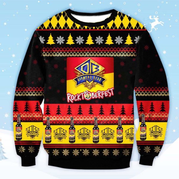 Diamond Bear Rrocktoberfest beer Ugly Christmas Sweater Unisex Knit Ugly Sweater