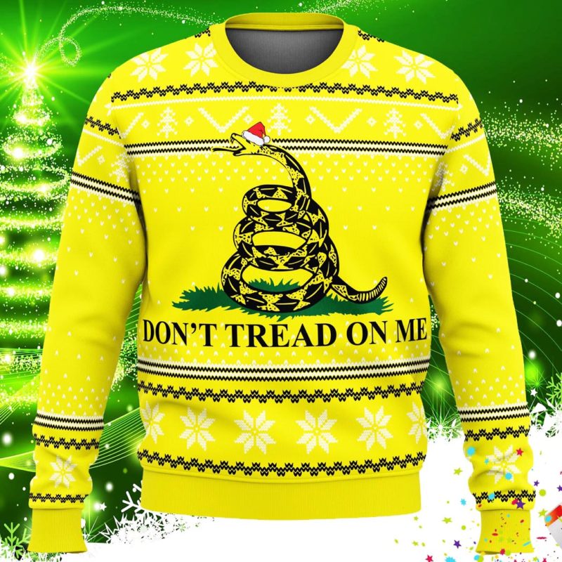 Dont Tread On Me Ugly Christmas Sweater Knit Wool Sweater