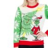 Dr Seuss Grinch As Santa Next To Tree Ugly Christmas Sweater Knit Wool Sweater 2