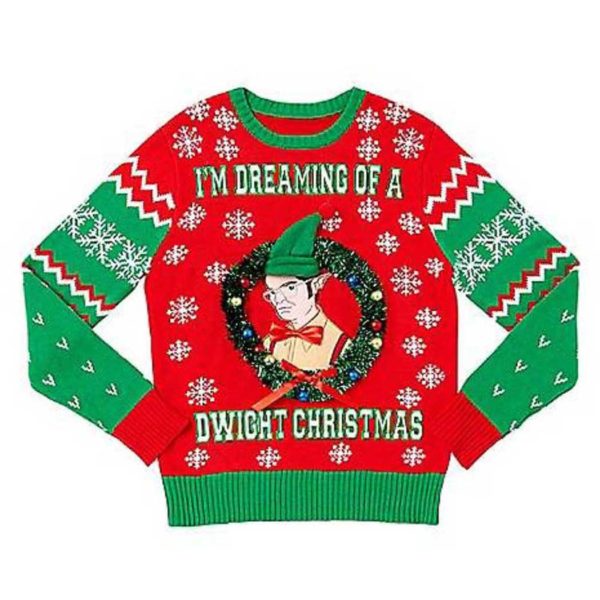 Dreaming Of A Dwight Christmas Ugly Christmas Sweater Unisex Knit Wool Ugly Sweater