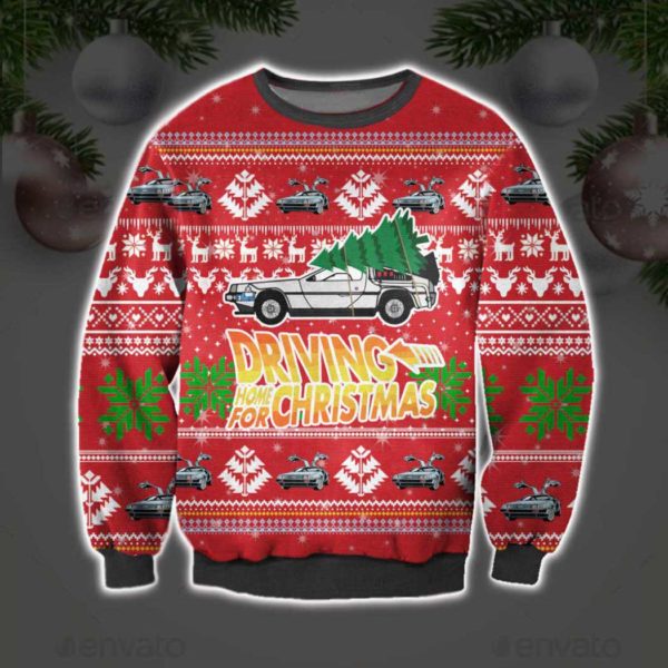 Driving Home for Christmas Ugly Sweater Unisex Knit Wool Ugly Sweater