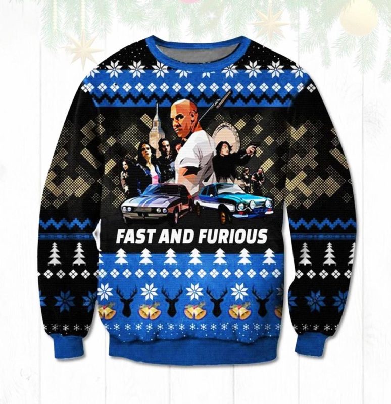 Fast and Furious Ugly Christmas Sweater Unisex Knit Wool Ugly Sweater