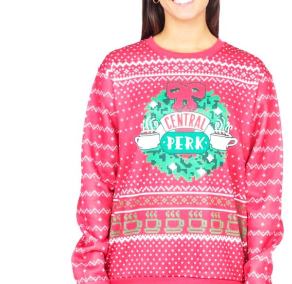 Friends Central Perk Wreath Ugly Christmas Sweater Knit Wool Sweater 2