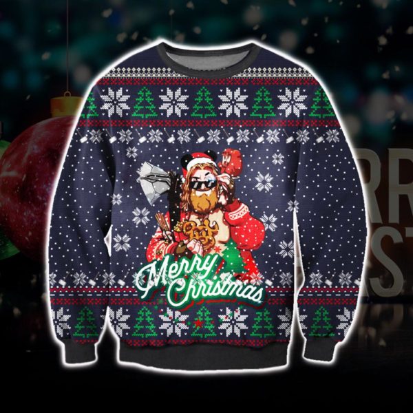 Funny Thor Ugly Christmas Knit Sweater