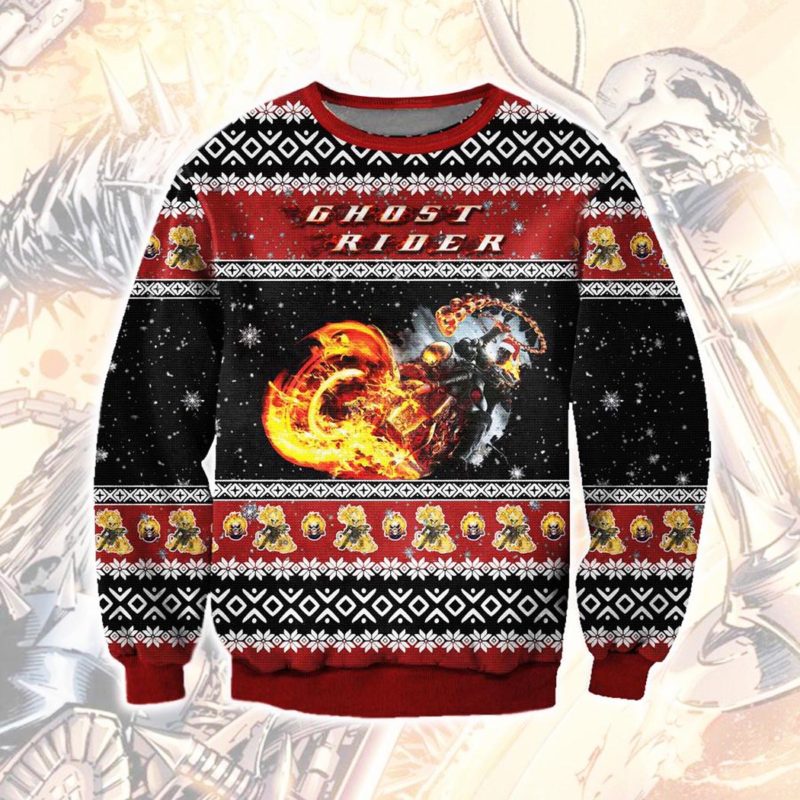 Ghost Rider Ugly Christmas Knit Sweater