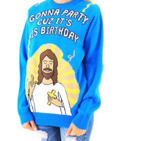 Gonna Party Cuz Its His Birthday Jesus Ugly Christmas Sweater Knit Wool Sweater