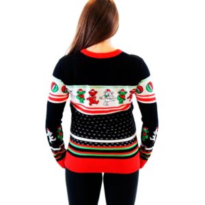 Grateful Dead Dancing Bears Tacky Ugly Christmas Sweater Knit Wool Sweater 1