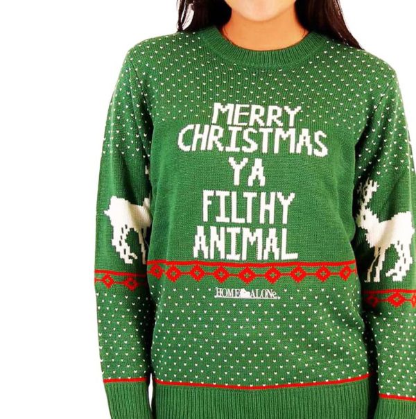 Green Filthy Animal Ugly Christmas Sweater Knit Wool Sweater 1