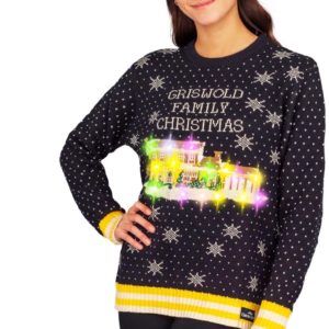 Griswold Family Ugly Christmas Sweater Led Lights Knit Wool Sweater 3