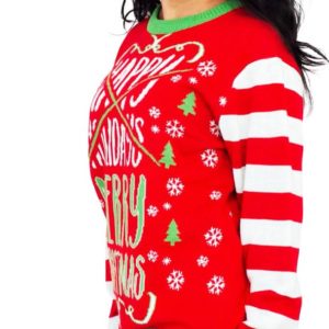Happy Holidays Merry Ugly Christmas Sweater Knit Wool Sweater 1
