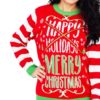 Happy Holidays Merry Ugly Christmas Sweater Knit Wool Sweater