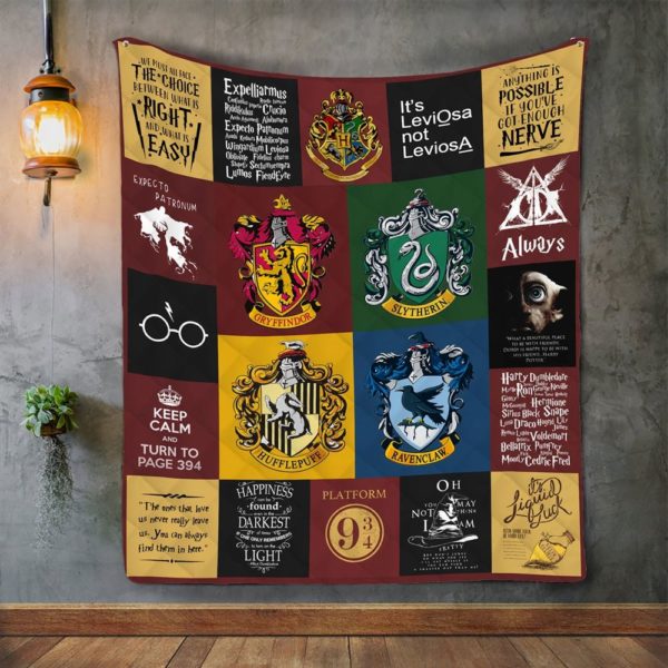 Harry Potter Quilt Blanket Harry Potter Grid Pictures Soft Comfortable Quilt