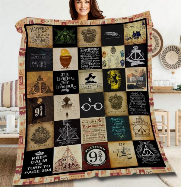 Harry Potter Quilt Blanket Harry Potter Quilt Hogwart Wizard Witch Magic Soft Comfortable Quilt