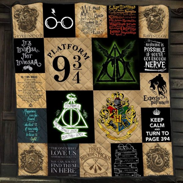 Harry Potter Quilt Blanket Platform 394 Keep Calm And Turn To Page 394 Expecto Patronum Quilt Blanket