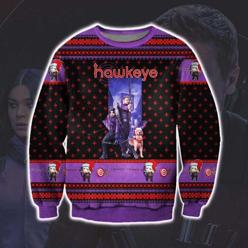 Hawkeye Ugly Christmas Sweater Unisex Knit Sweater