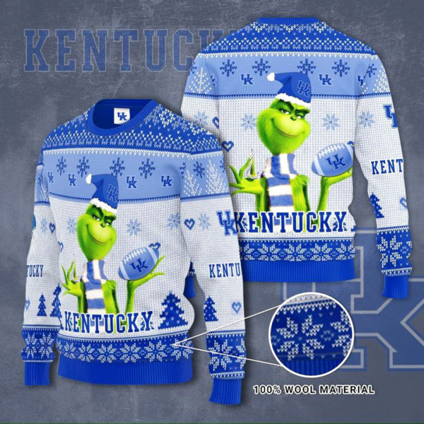 Kentucky Wildcats Grinch Knit Ugly Christmas sweater