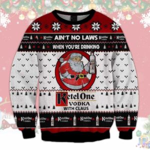 Ketel One Vodka With Claus Ugly Christmas Sweater Unisex Knit Wool Ugly Sweater