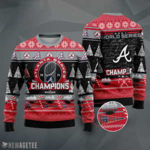 Knit Sweater Atlanta Braves WinCraft 2021 World Series Champions Ugly Christmas Sweater