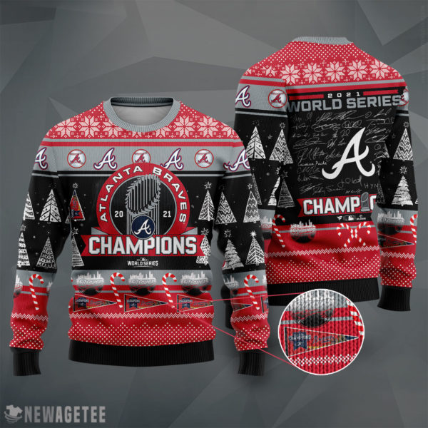 Atlanta Braves WinCraft 2021 World Series Champions Ugly Christmas Sweater