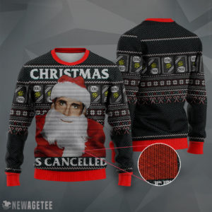 Michael Scott Christmas Is Cancelled The Office Knit Ugly Christmas Sweater