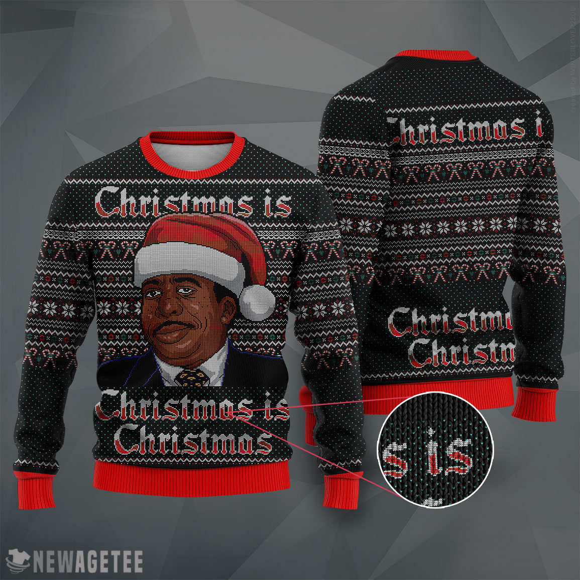 https://newagetee.com/wp-content/uploads/2021/11/Knit-Sweater-Stanley-Hudson-Christmas-is-Christmas-The-Office-Ugly-Christmas-Sweater.jpeg