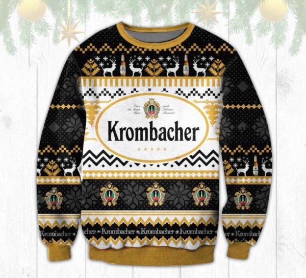 Krombacher Beer Ugly Christmas Sweater Unisex Knit Wool Ugly Sweater