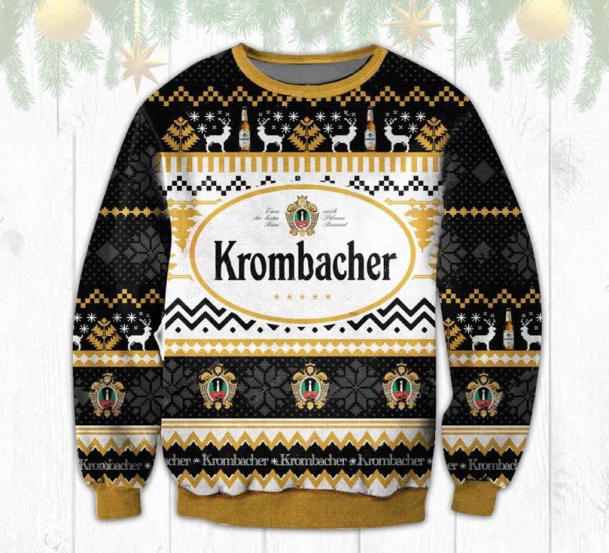 Krombacher Beer Ugly Christmas Sweater  Unisex Knit Wool Ugly Sweater